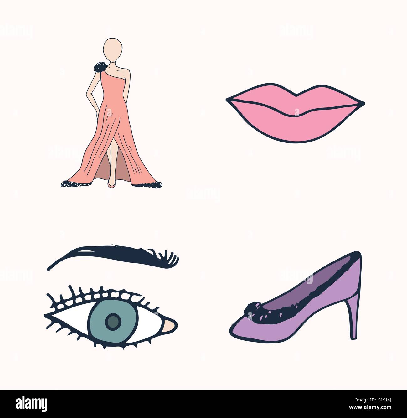 Vector set of fashion icons Stock Vector Image & Art Alamy