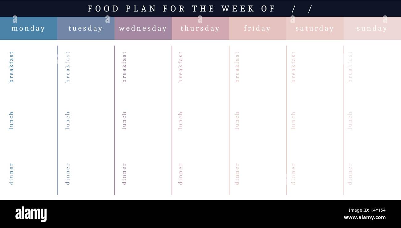 Food planner template Stock Vector Image &amp; Art - Alamy