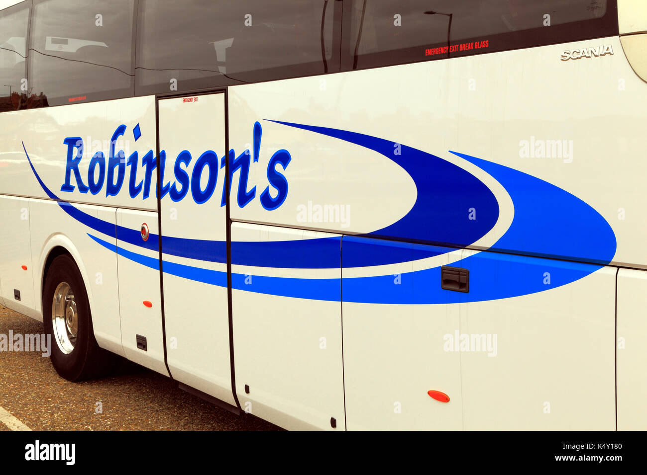 Robinson's coaches, coach, day trips, trip, excursion, excursions, travel company, companies, holiday, holidays, transport, England, UK Stock Photo