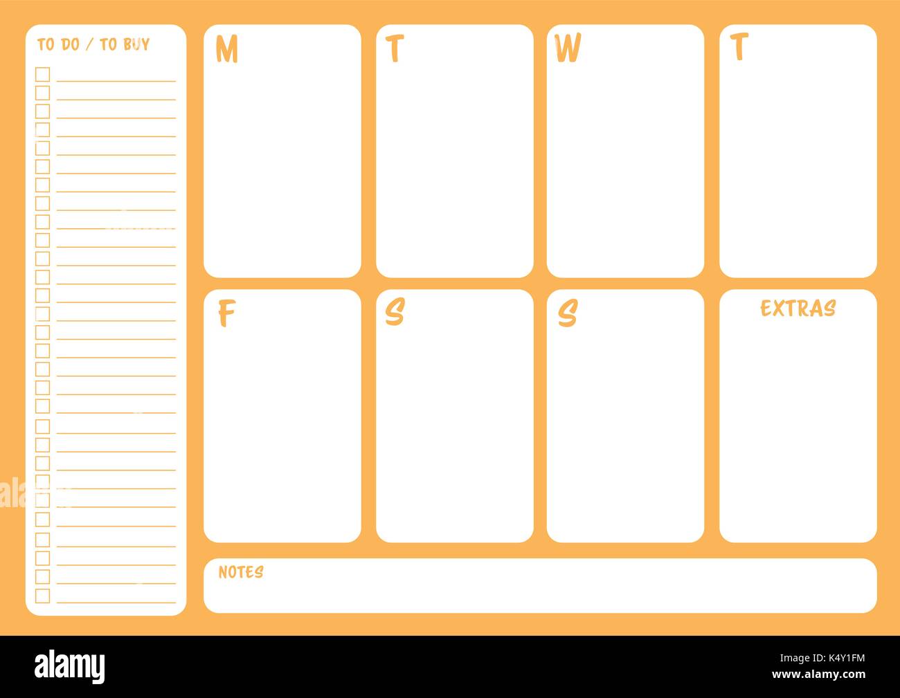 Weekly planner template Stock Vector Image &amp; Art - Alamy