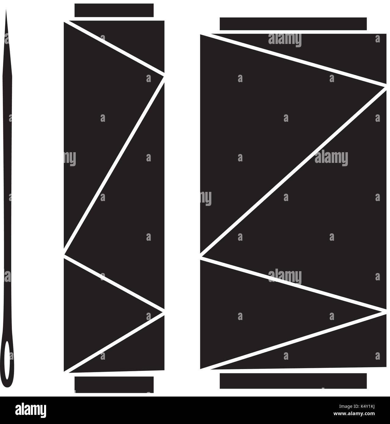 sewing thread tubes with needle vector illustration design Stock Vector ...