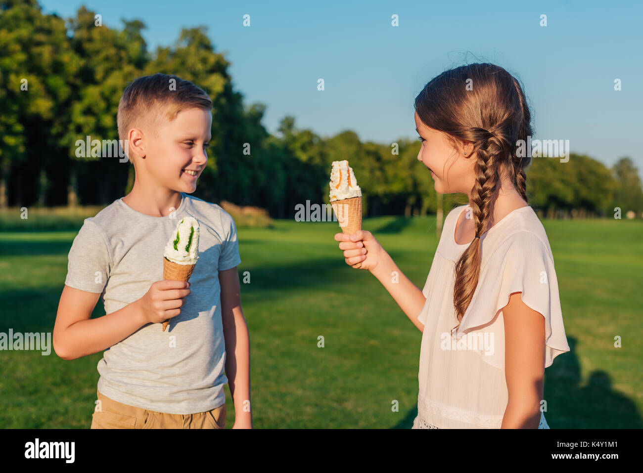 kids with ice cream Stock Photo - Alamy