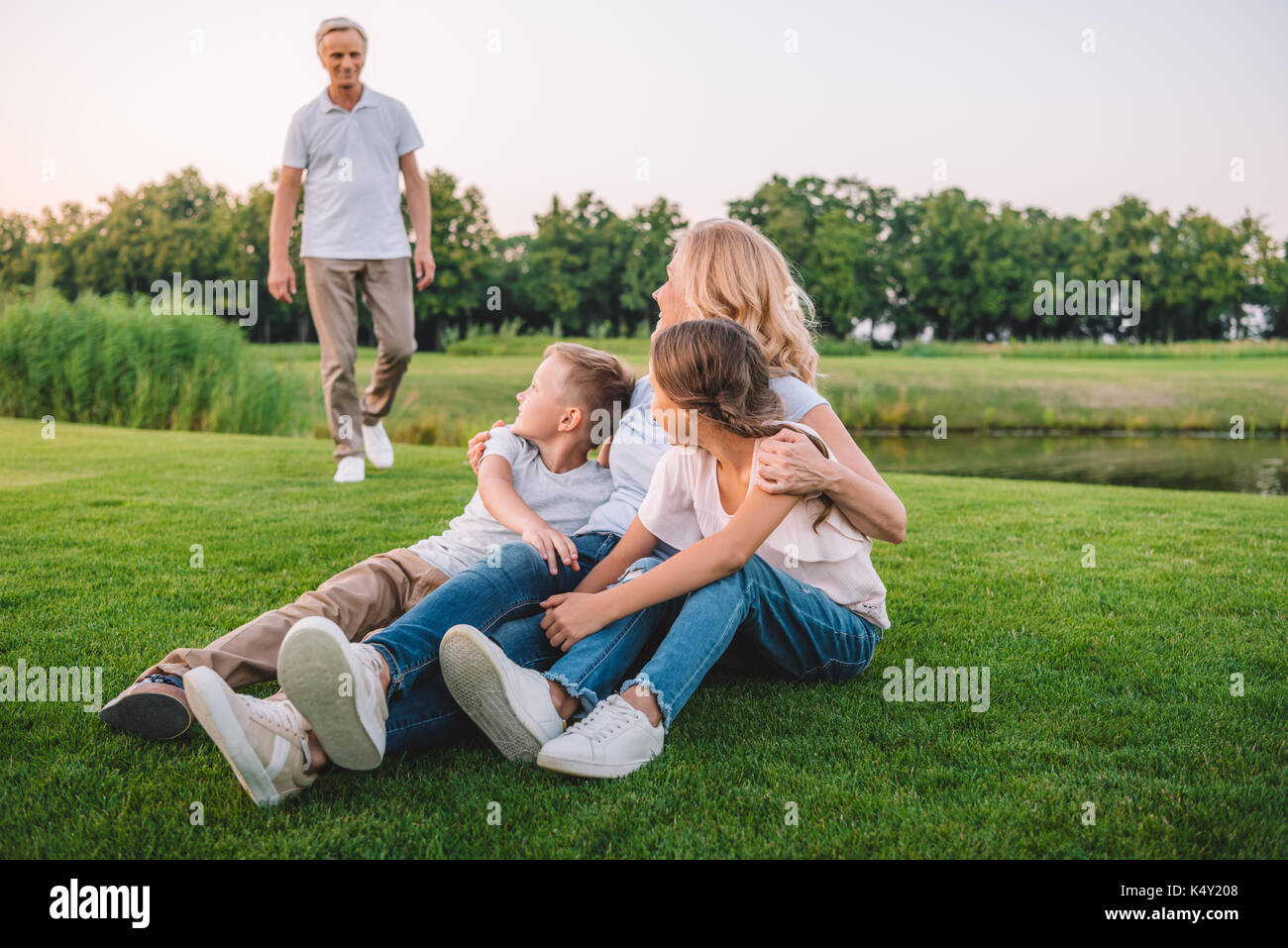Family husband and wife and kids children hi-res stock photography and ...
