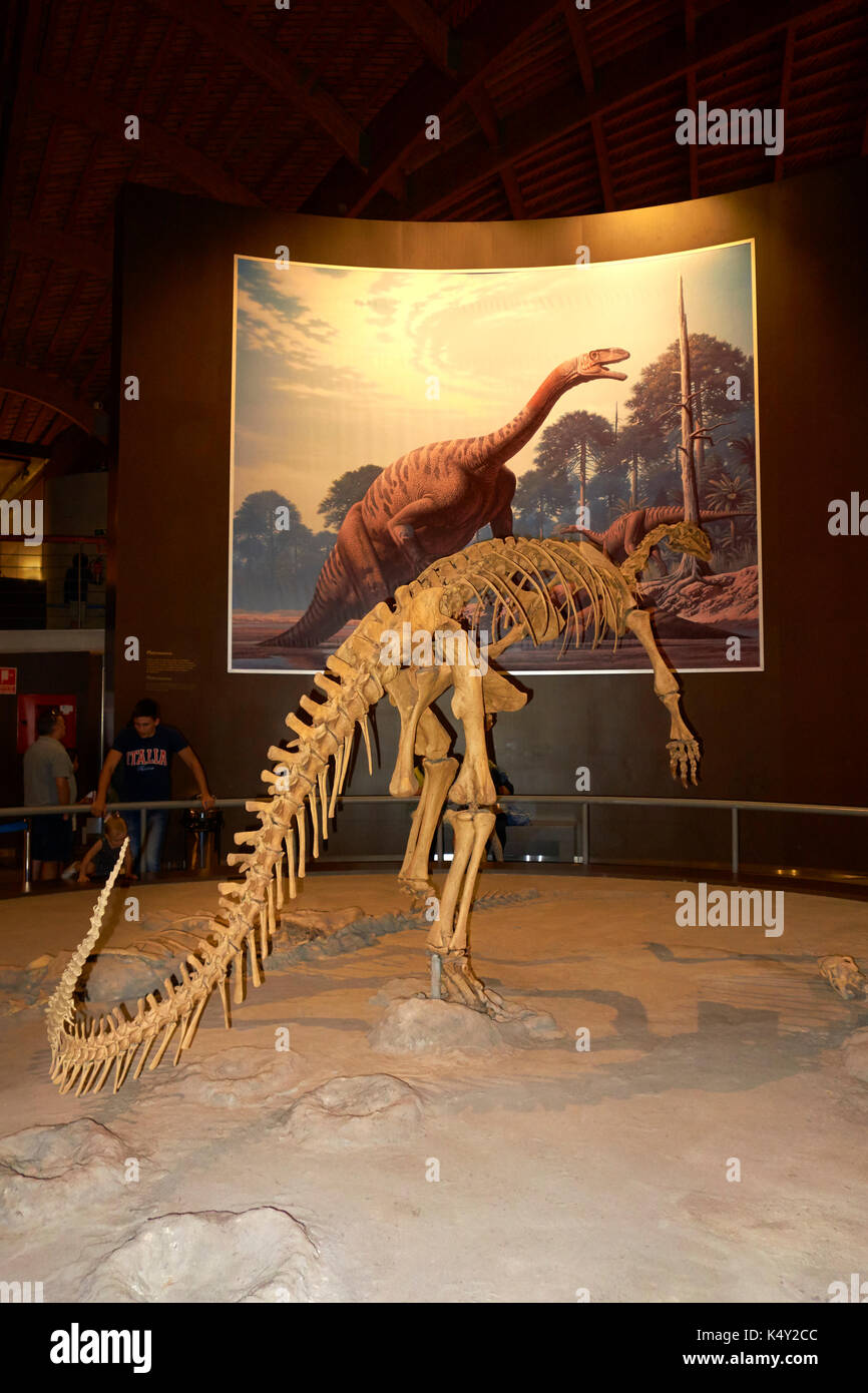 Dinosaur skeleton at Jurassic Museum of Asturias. Colunga. Spain Stock ...