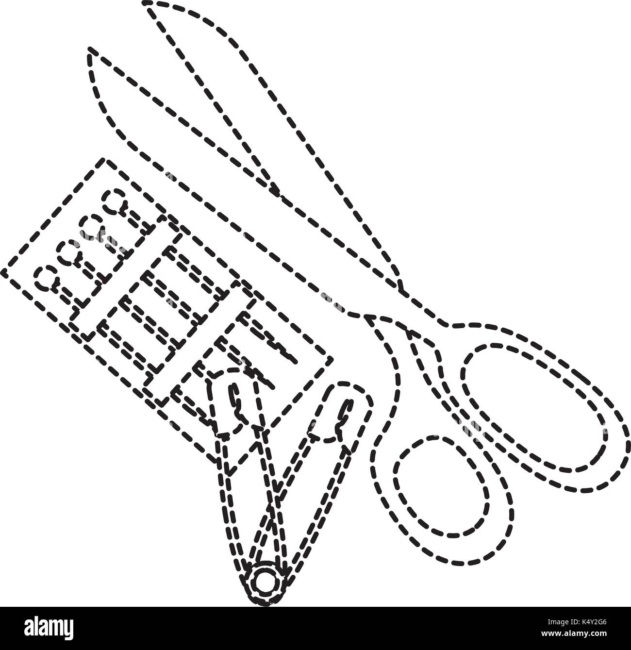 sewing scissors with pins and hooks vector illustration design Stock