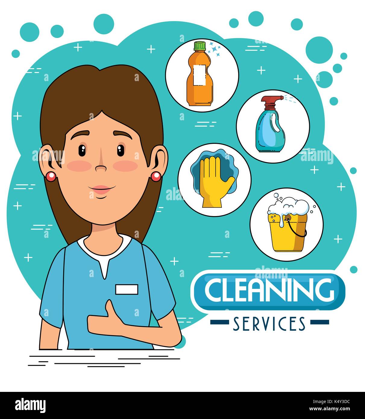 Domestic staff woman home Stock Vector Images - Alamy