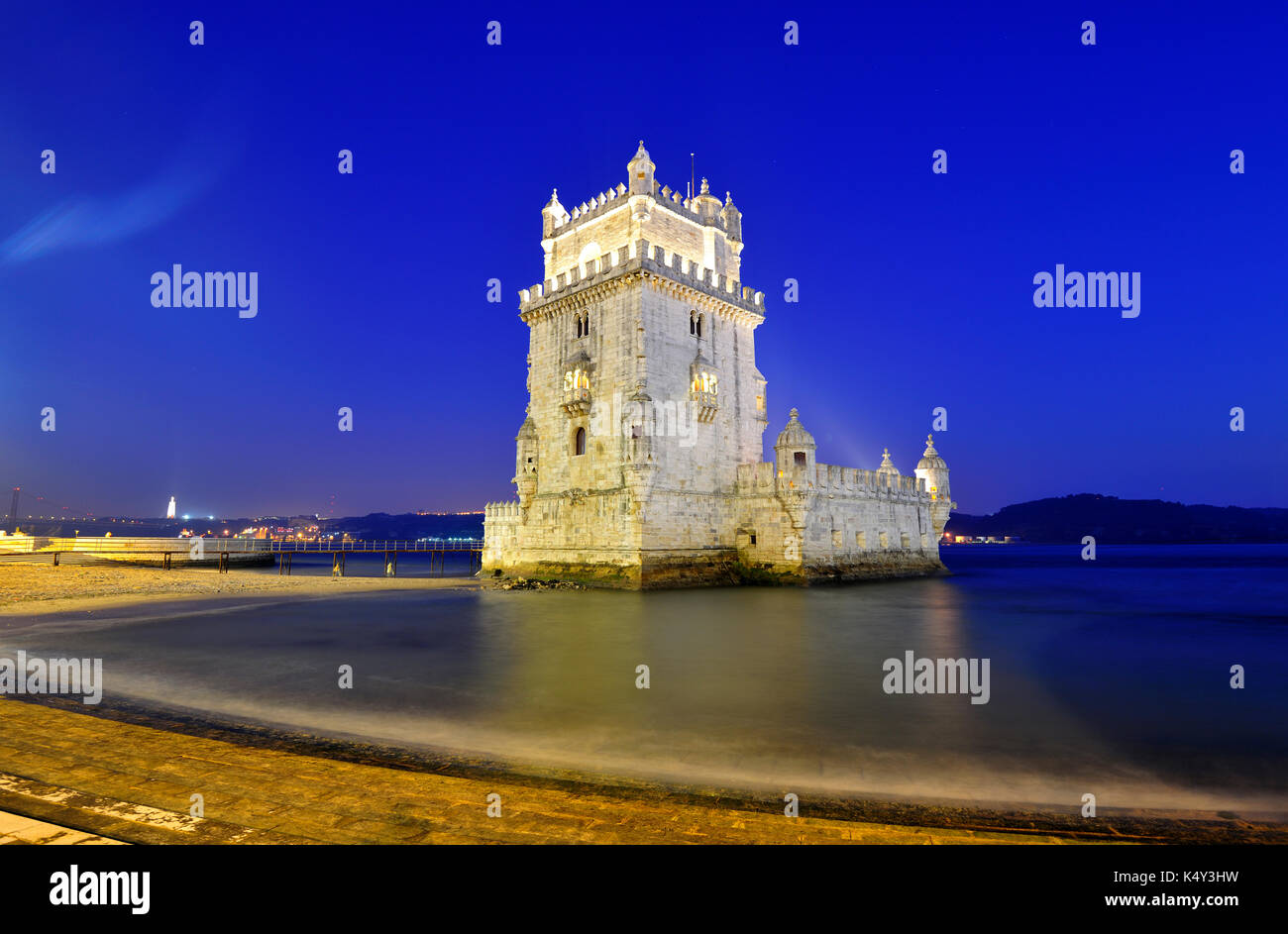 Torre de Belém (Belém Tower), a UNESCO World Heritage Site built in the 16th century, Lisbon, Portugal Stock Photo