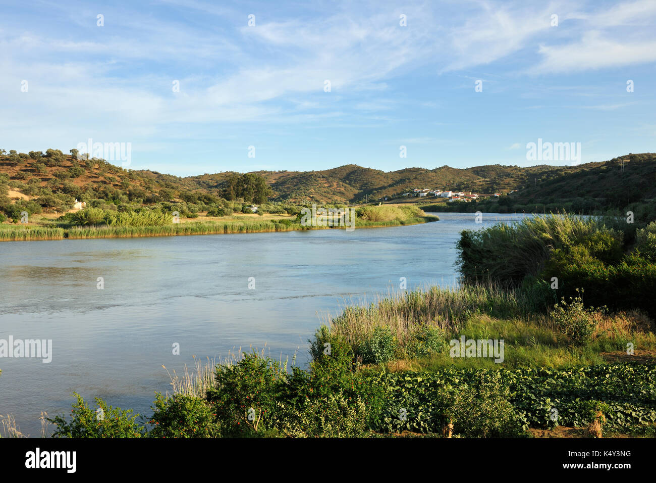Guadiana river, the borderline between Portugal and Spain. Algarve, Portugal Stock Photo