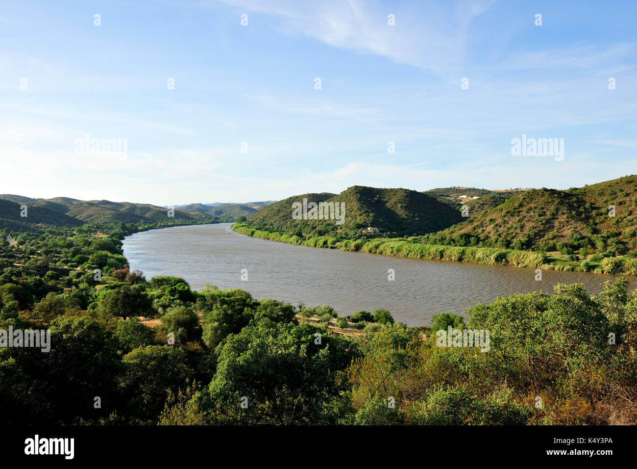 Guadiana river, the borderline between Portugal and Spain. Algarve, Portugal Stock Photo