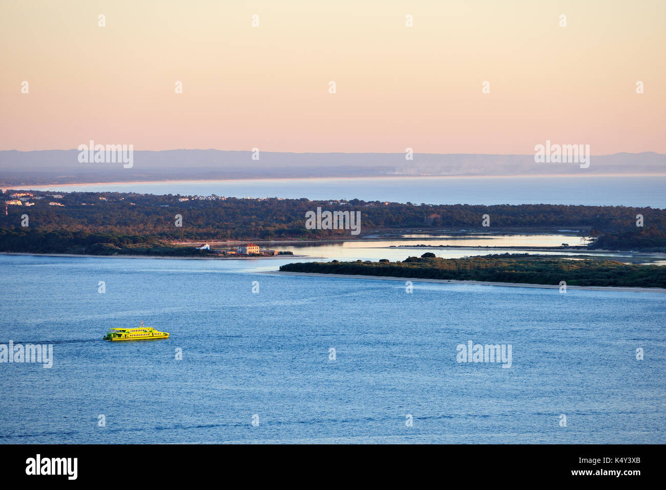 Sado river Bay and Troia peninsula. Portugal Stock Photo