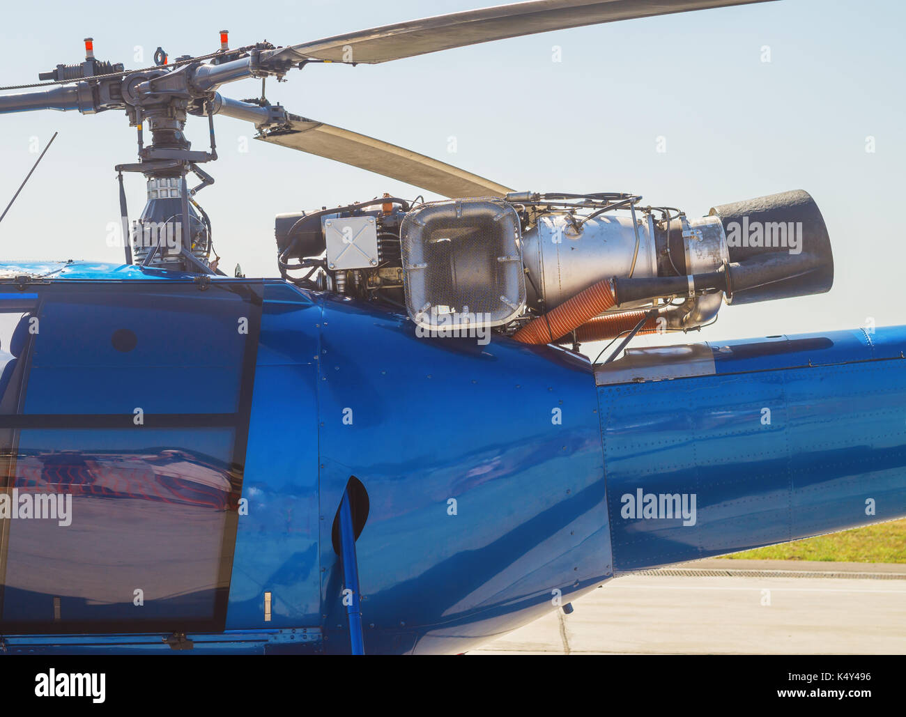 The helicopter Mi2 on the take-off site in the city of Zaporozhye. Stock Photo