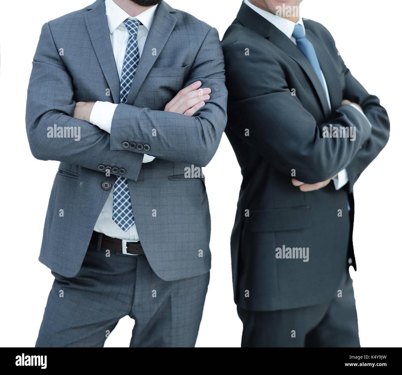close-up of two businessmen standing side by side Stock Photo - Alamy