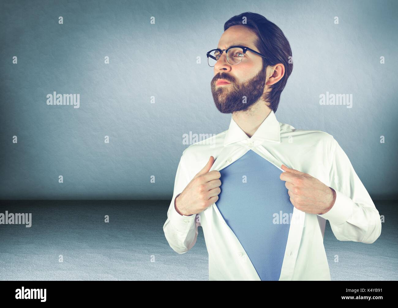 Man in a blue shirt hi-res stock photography and images - Alamy