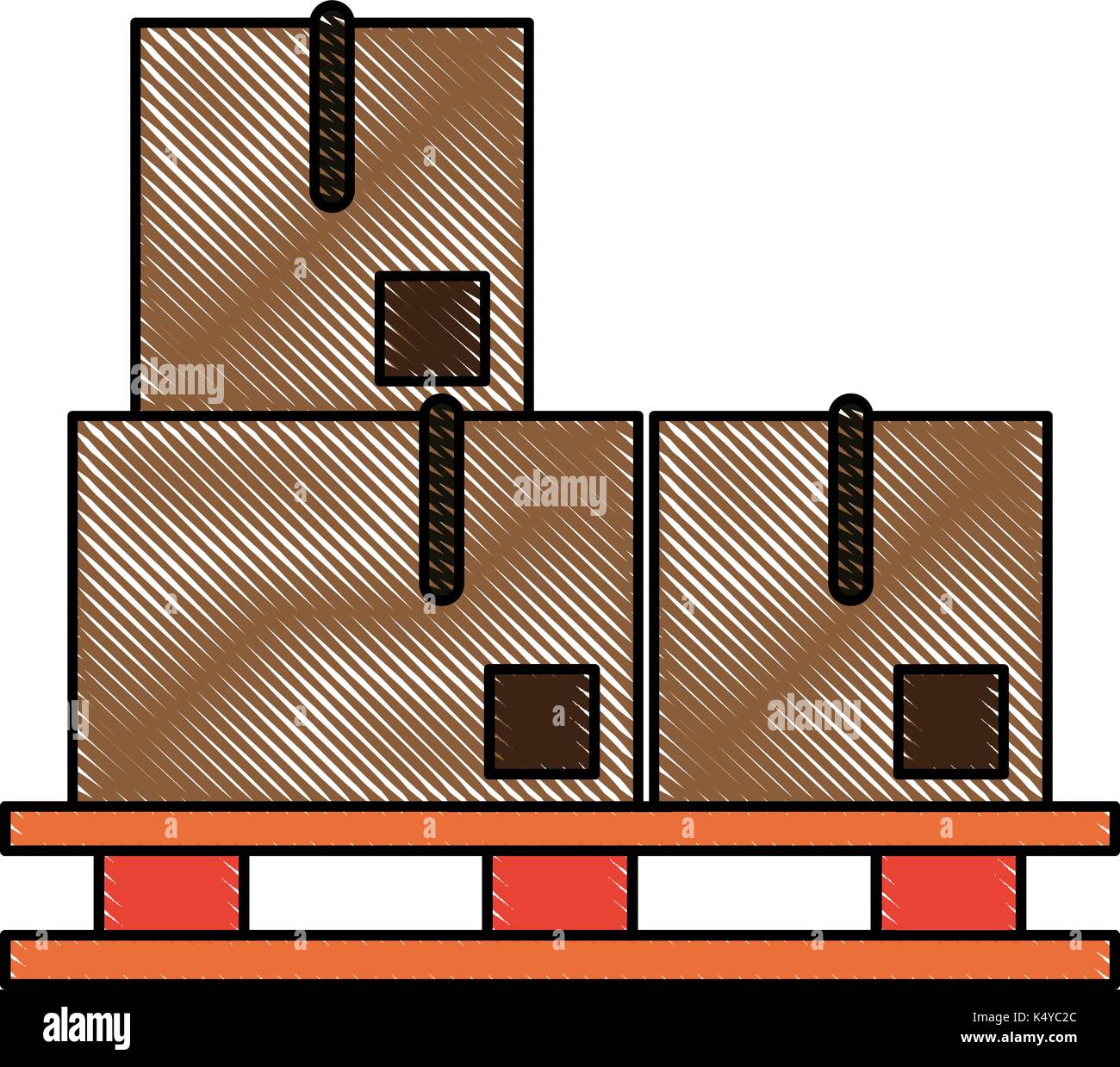 piled cardboard boxes on pallets icon image Stock Vector Image & Art ...