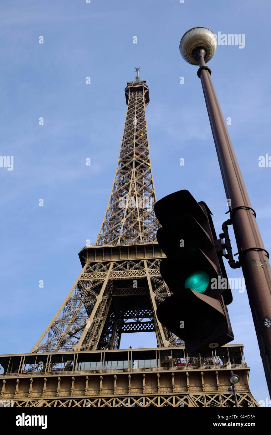 The Eiffel Tower in Paris on a summer's afternoon Stock Photo
