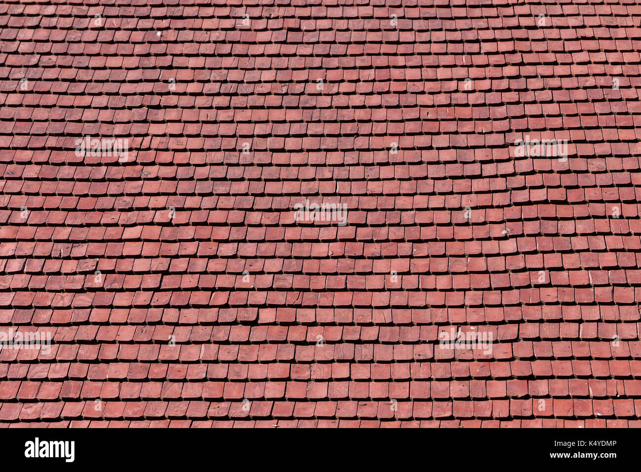 Red Roof planks Stock Photo
