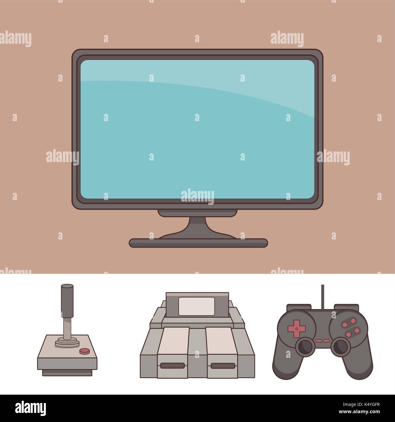 Classic videogames and console icons Stock Vector Image & Art - Alamy