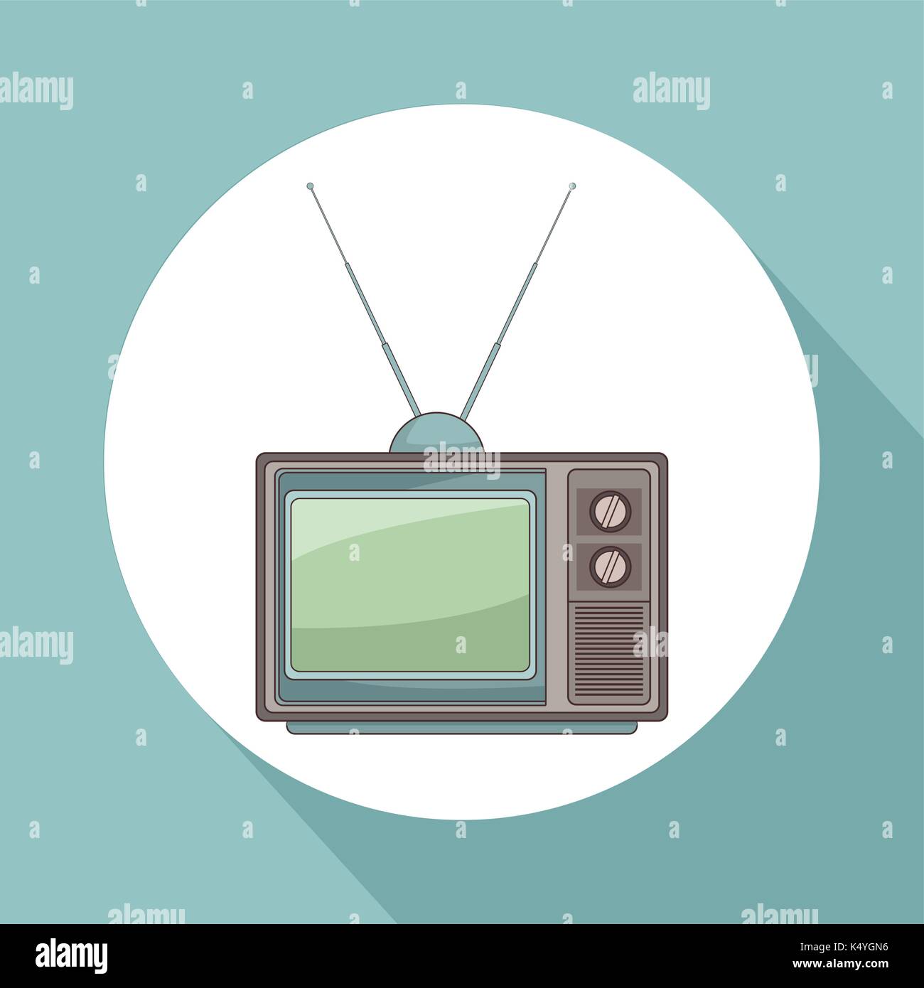 Old tv round icon Stock Vector Image & Art - Alamy
