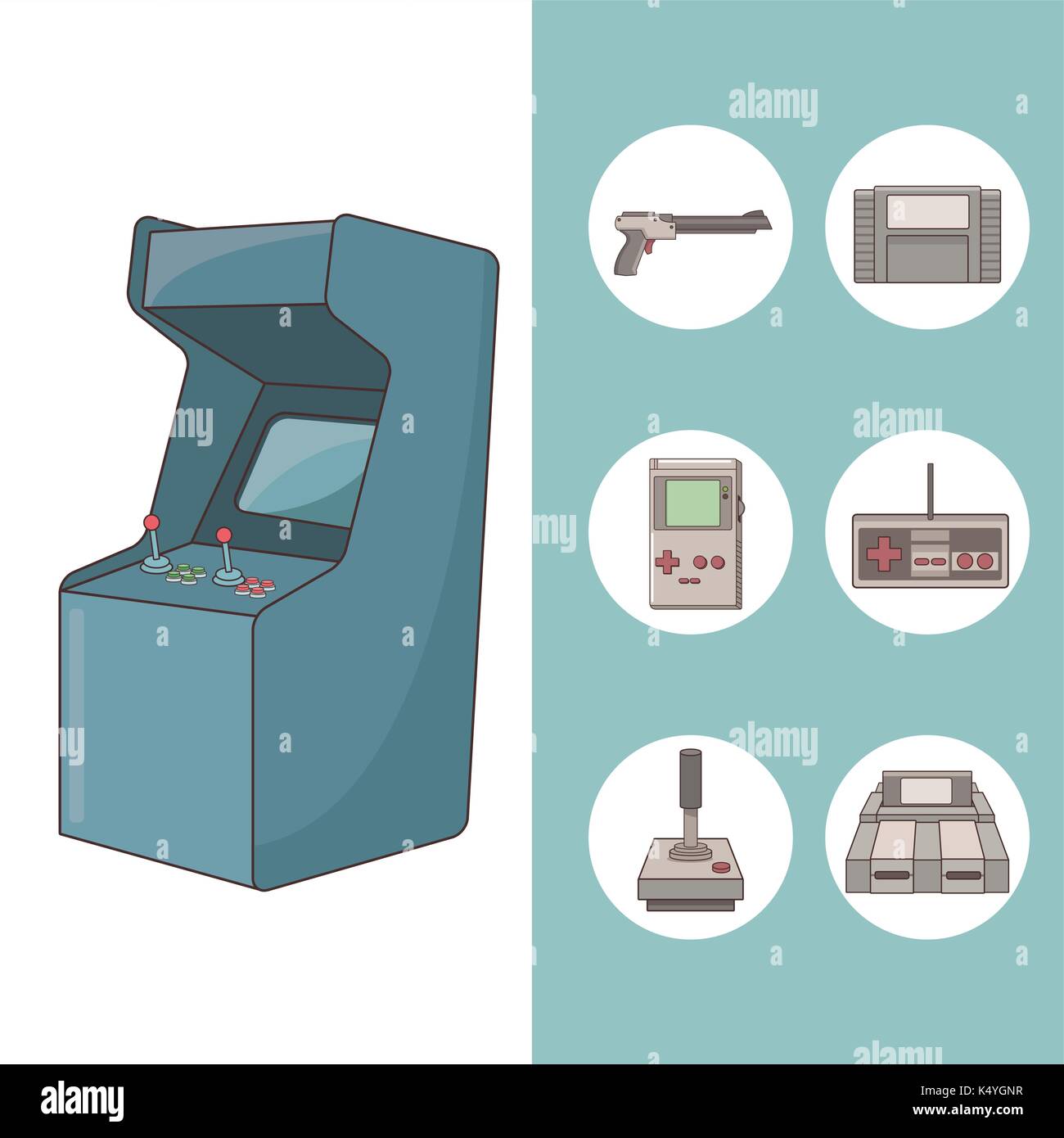 Arcade videogame round icon Stock Vector Image & Art - Alamy