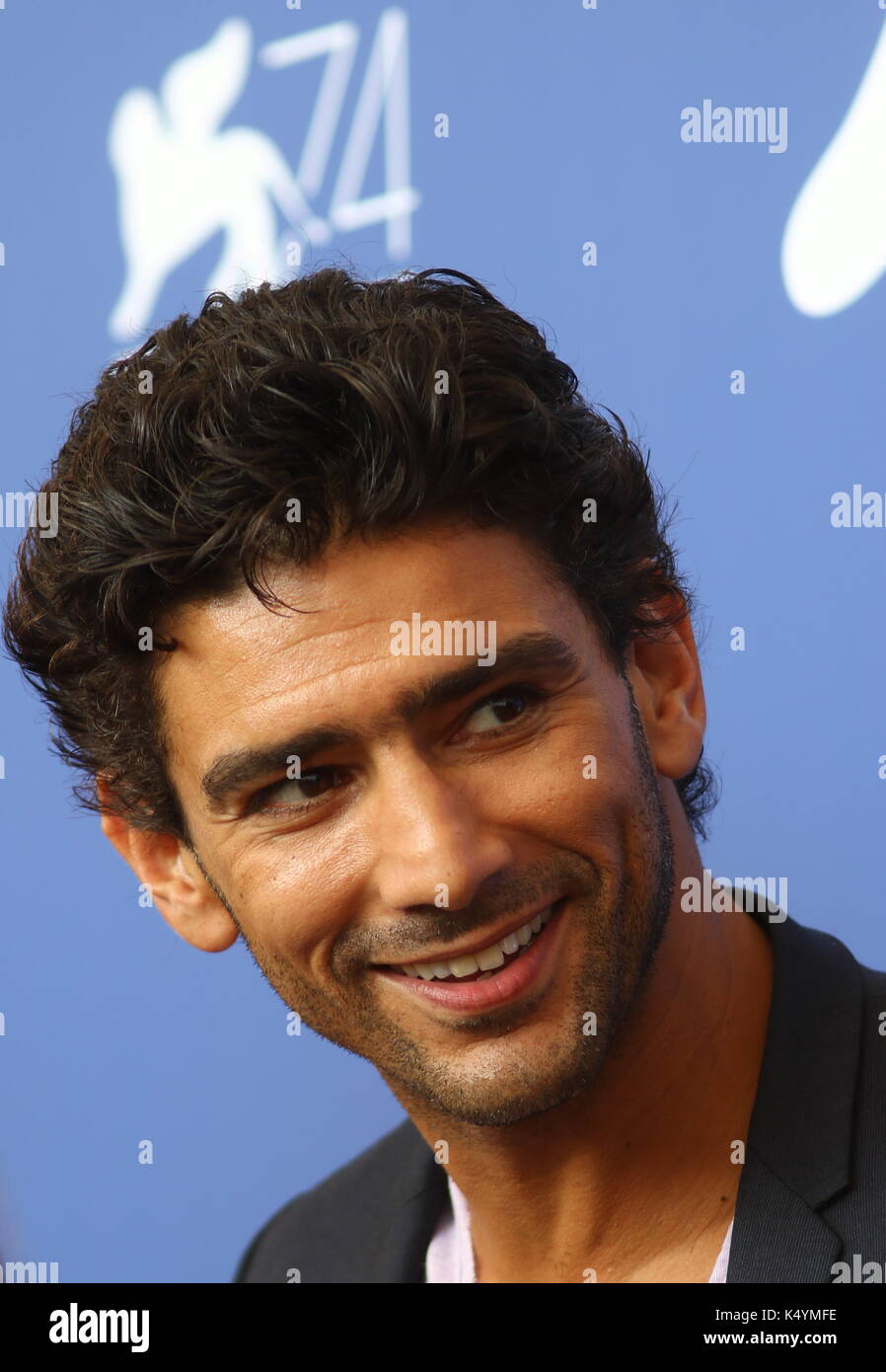 Venice, Italy. 7th Sep, 2017. Salim Kechiouche poses during the photocall of the movie 'Mektoub, my love:Canto uno' during the 74th Venice International Film Festival at Lido of Venice on 7th September, 2017. Credit: Andrea Spinelli/Alamy Live News Stock Photo