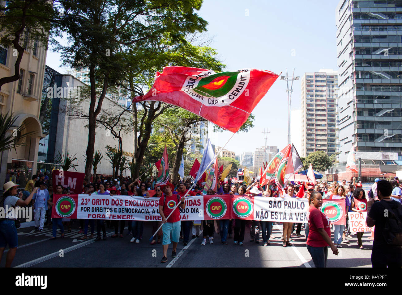 Sao Paulo, Brazil. 07th Sep, 2017. 23rd Cry of the excluded and excluded in São Paulo, during the morning of this holiday September 7. (Photo: Joel Nogueira/Fotoarena) Credit: Foto Arena LTDA/Alamy Live News Stock Photo