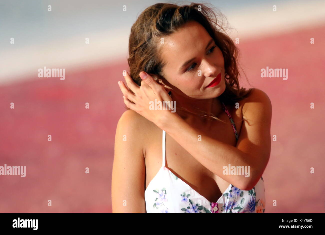 Venice, Italy. 7th Sep, 2017. Actress Lou Luttiau attend at the Premiere of the movie 'Mektoub, my Love: Canto Uno' during the 74th Venice International Film Festival at Lido of Venice on 7th September, 2017. Credit: Andrea Spinelli/Alamy Live News Stock Photo