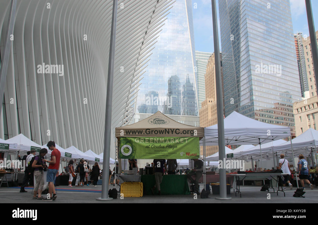 New York, USA. 5th Sep, 2017. The Greenmarket at Oculus Plaza, a