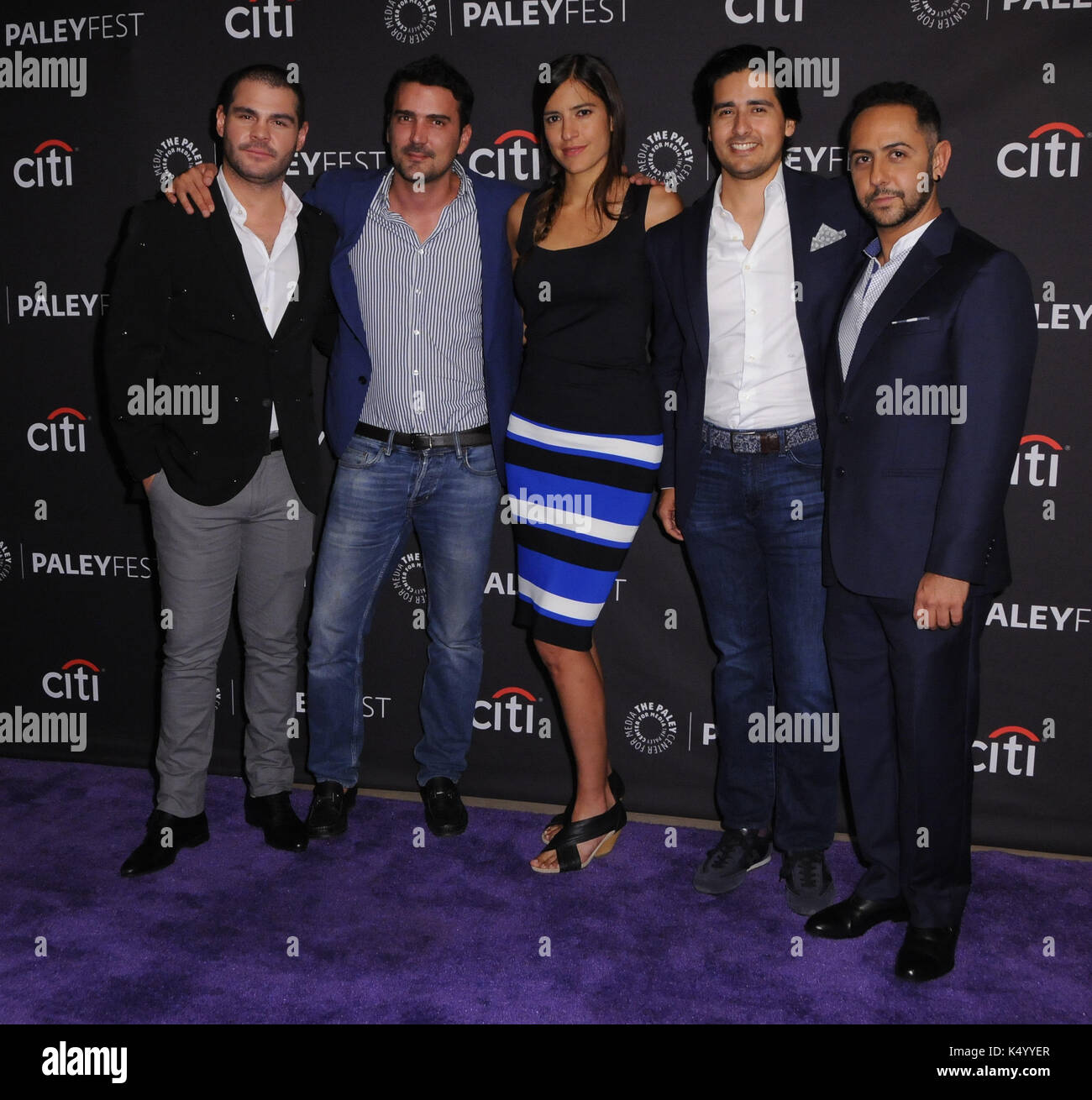 Beverly Hills, CA, USA. 7th Sep, 2017. 07 September 2017 - Beverly Hills, California - Marco de la O, Daniel Posada, Camila Jimenez Villa, Humberto Busto. 2017 PaleyFest Fall TV Preview Presents ''El Chapo'' held at The Paley Center for Media in Beverly Hills. Photo Credit: Birdie Thompson/AdMedia Credit: Birdie Thompson/AdMedia/ZUMA Wire/Alamy Live News Stock Photo