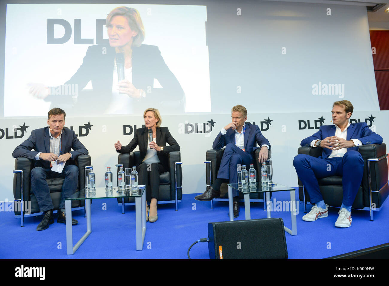 Brussels, Belgien. 04th Sep, 2017. Florian Drucke, Bundesverband Musikindustrie e.V.; Dr. Holger Enßlin, Sky Germany; Stephan Scherzer, CEO Verband Deutscher Zeitschriftenverleger; Angelika Niebler, member of the European Parliament DLD Europe 17, Representation of the Free State of Bavaria to the European Union, September 4th 2017. Free press image © Mélanie Wenger/Picture Alliance for DLD | Verwendung weltweit/picture alliance Credit: dpa/Alamy Live News Stock Photo