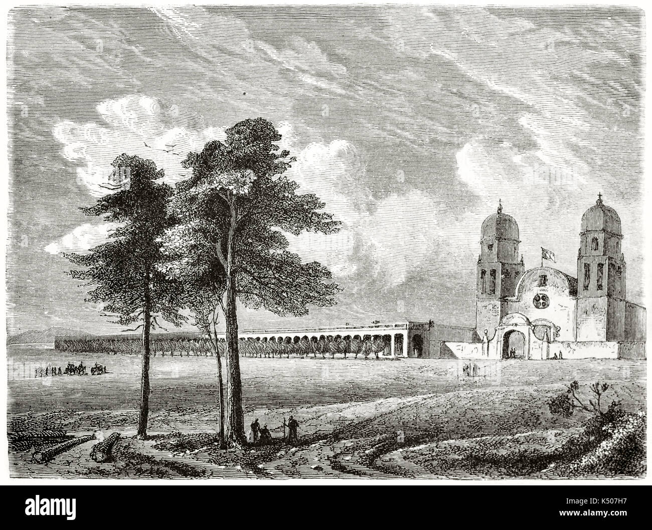 Ancient South American Mission With His Church Isolated On A Large 