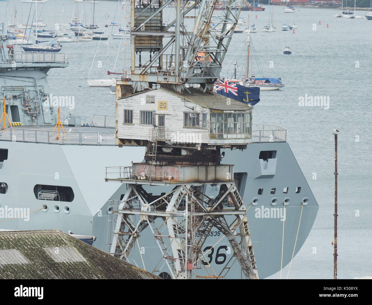 Pendennis shipyard Cornwall UK Stock Photo