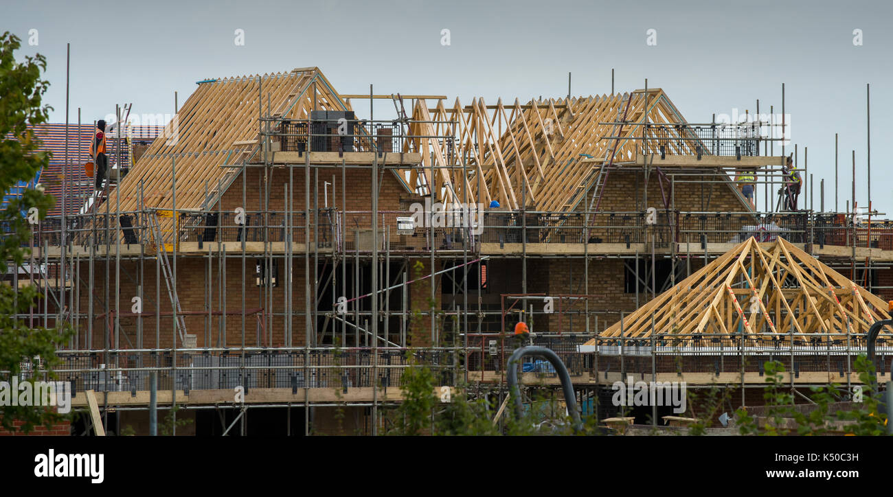 House Building Essex England. Sept 2017 Houses under construction seen here in Dunmow north west Essex, UK. Stock Photo