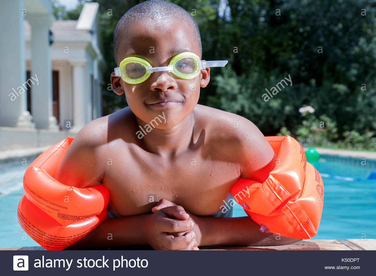 man in floaties