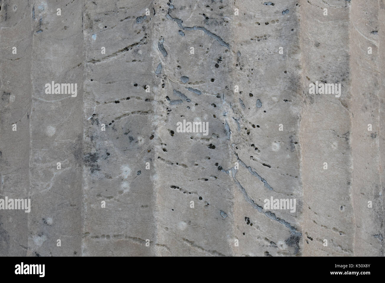 Ancient greek marble column detail. Background texture. Stock Photo