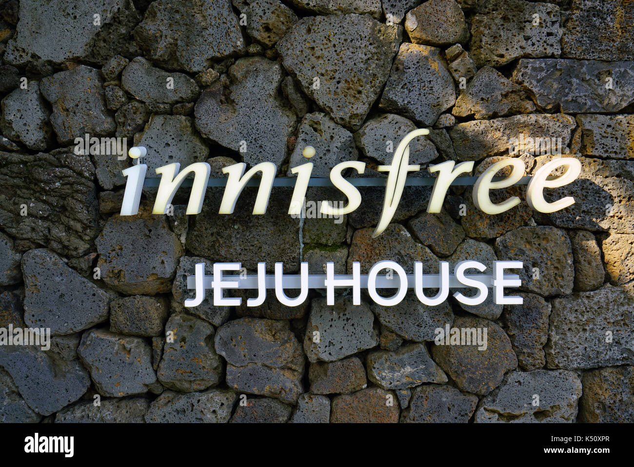 The InnisFree House store and cafe located in Seogwipo on Jeju Island in the Jeju Special Administrative Province in South Korea Stock Photo