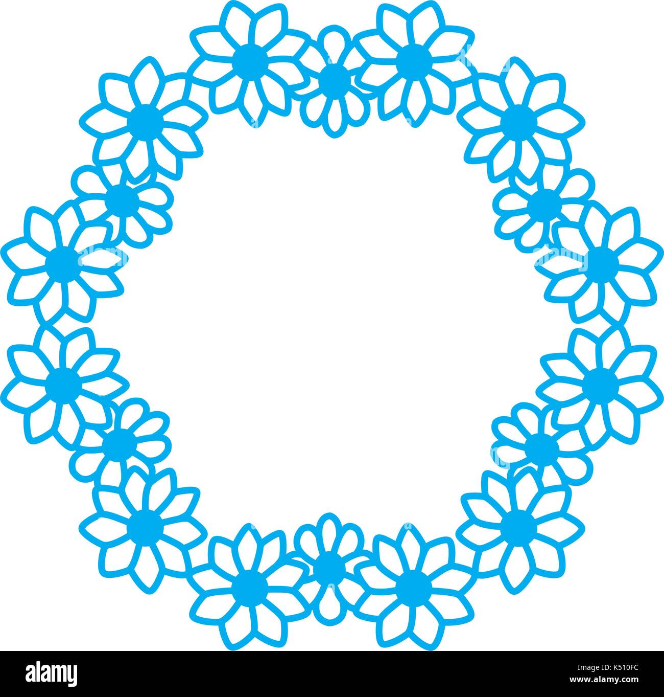 Round Frame Of Flowers Stock Vector Image And Art Alamy 