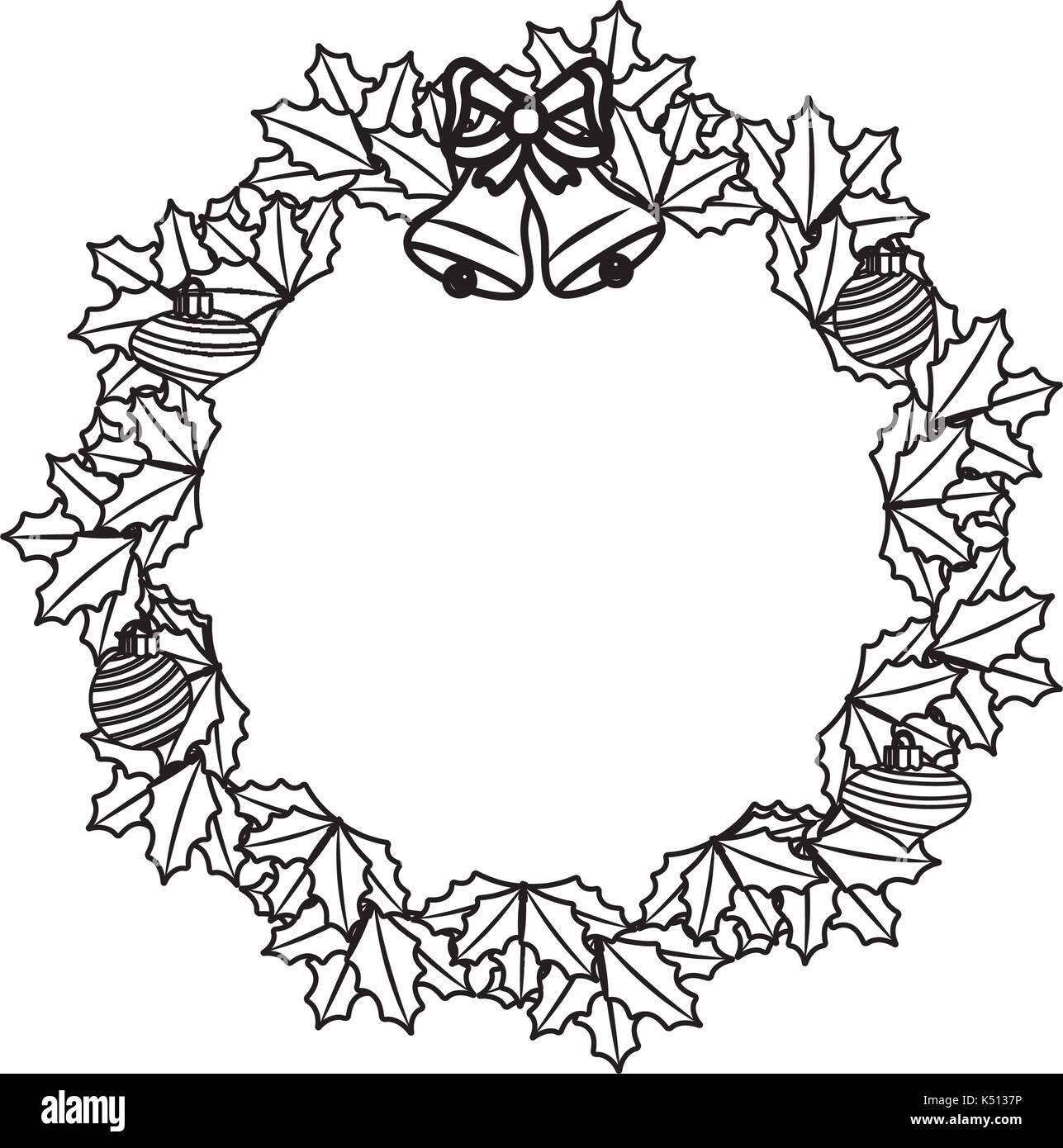 line christmas wreath garland with christmas design Stock Vector Image &  Art - Alamy