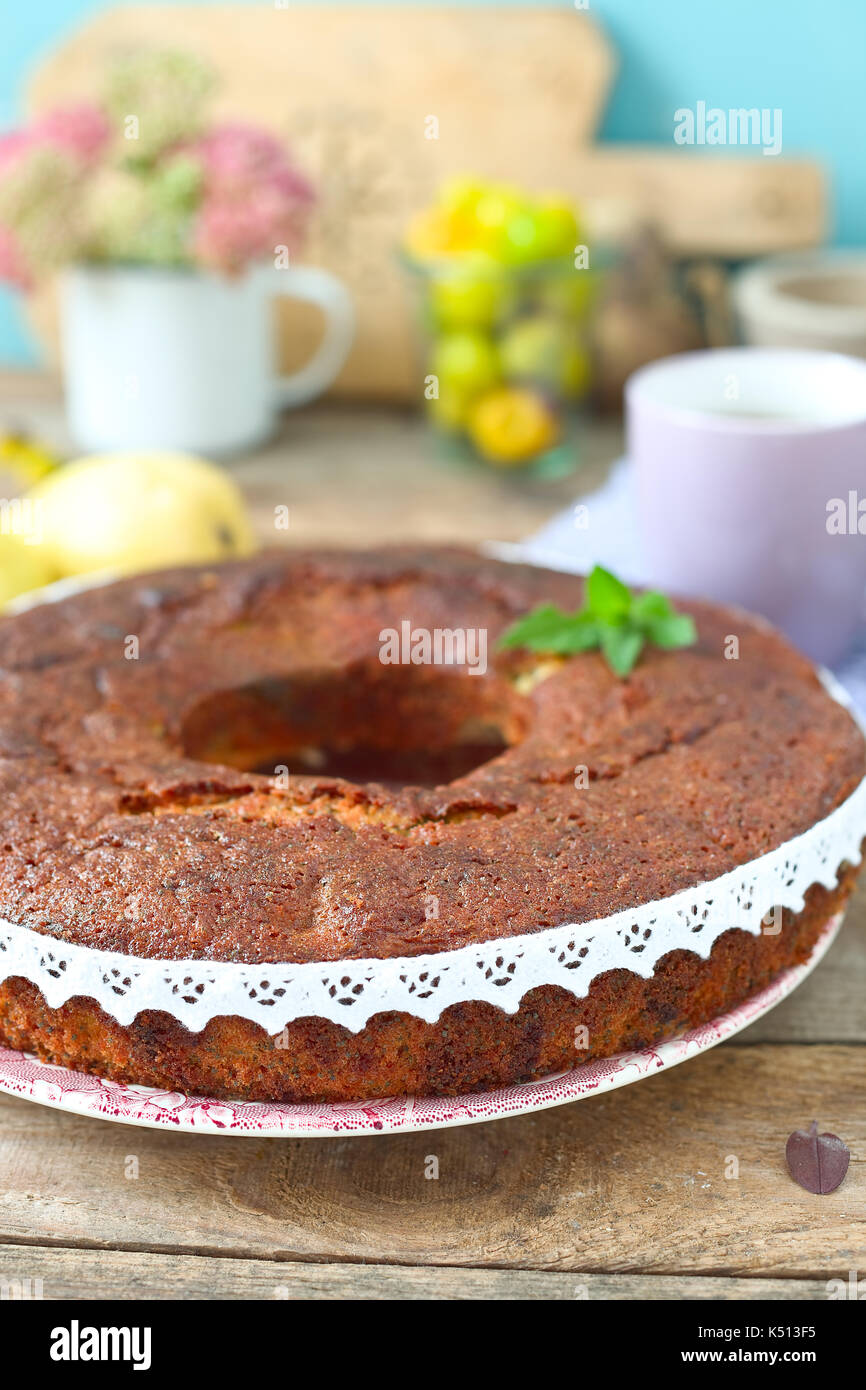 Poppy cake with marzipan Stock Photo Alamy