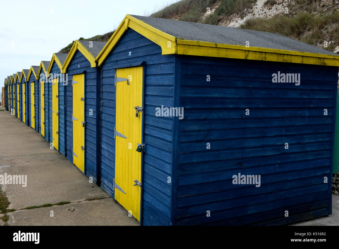 beachhuts in westgateonsea in county of kent uk september 2017 Stock