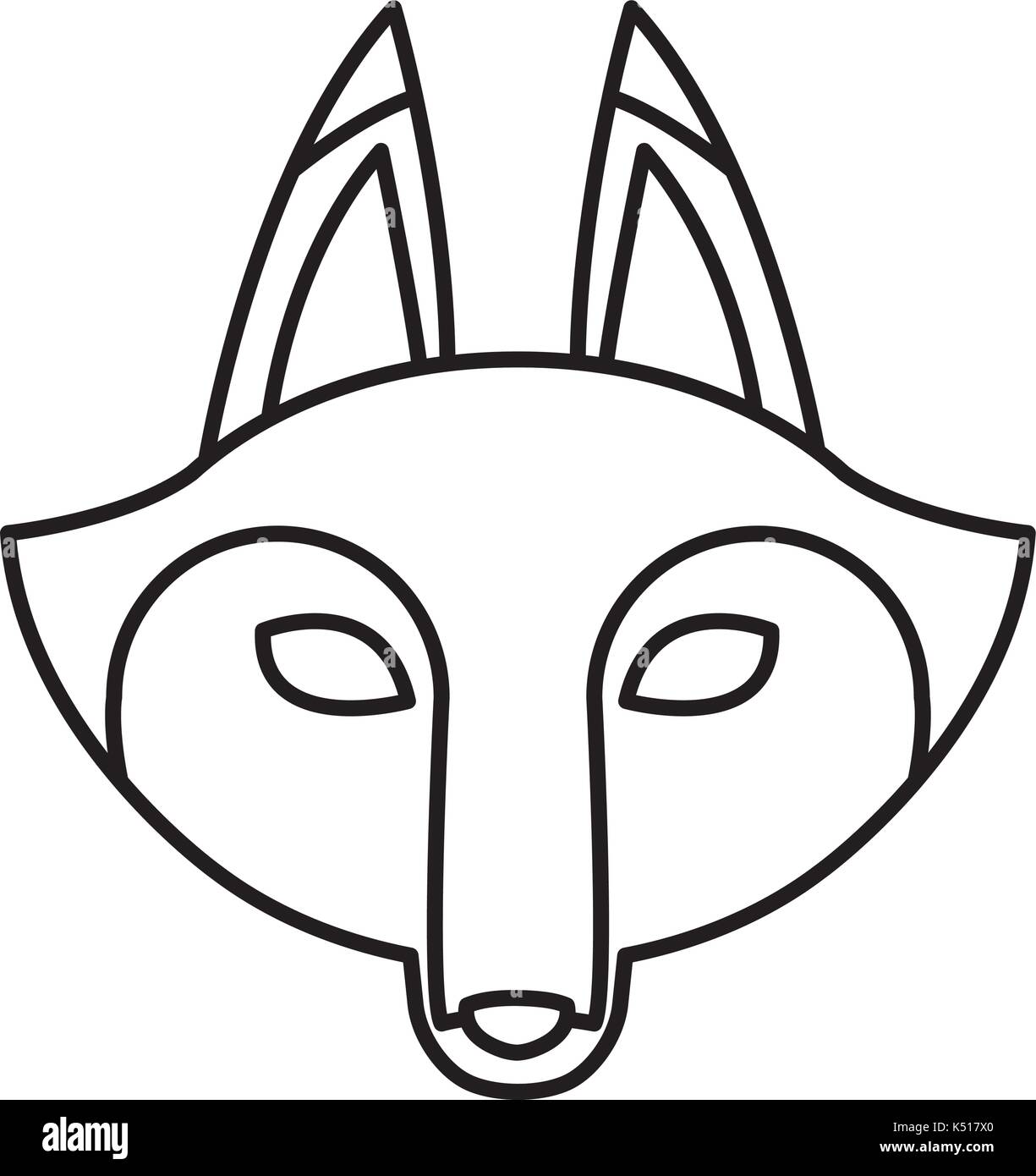 Fox Face Cartoon Black And White