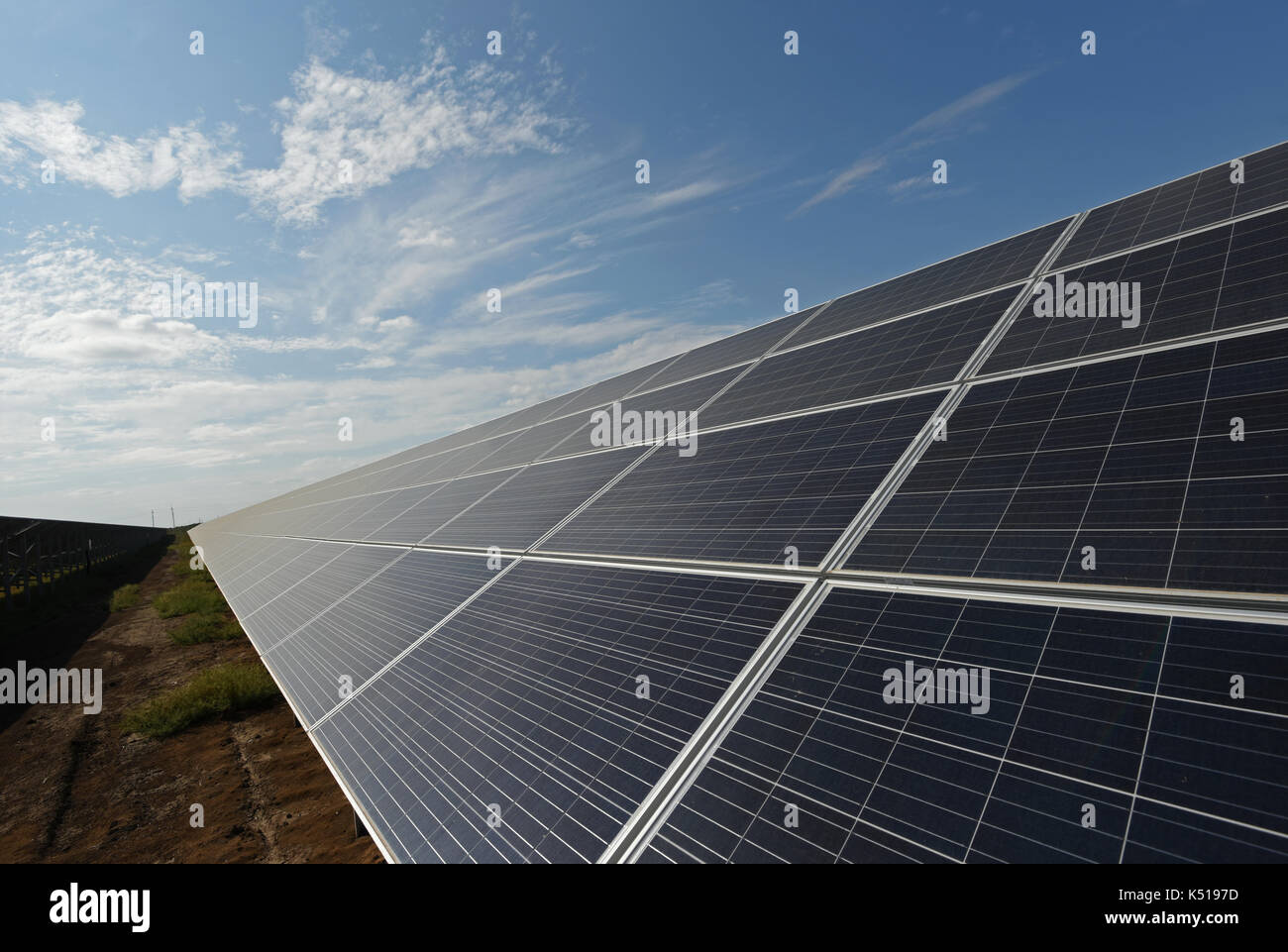 Solar reflectors on the solar power plant station