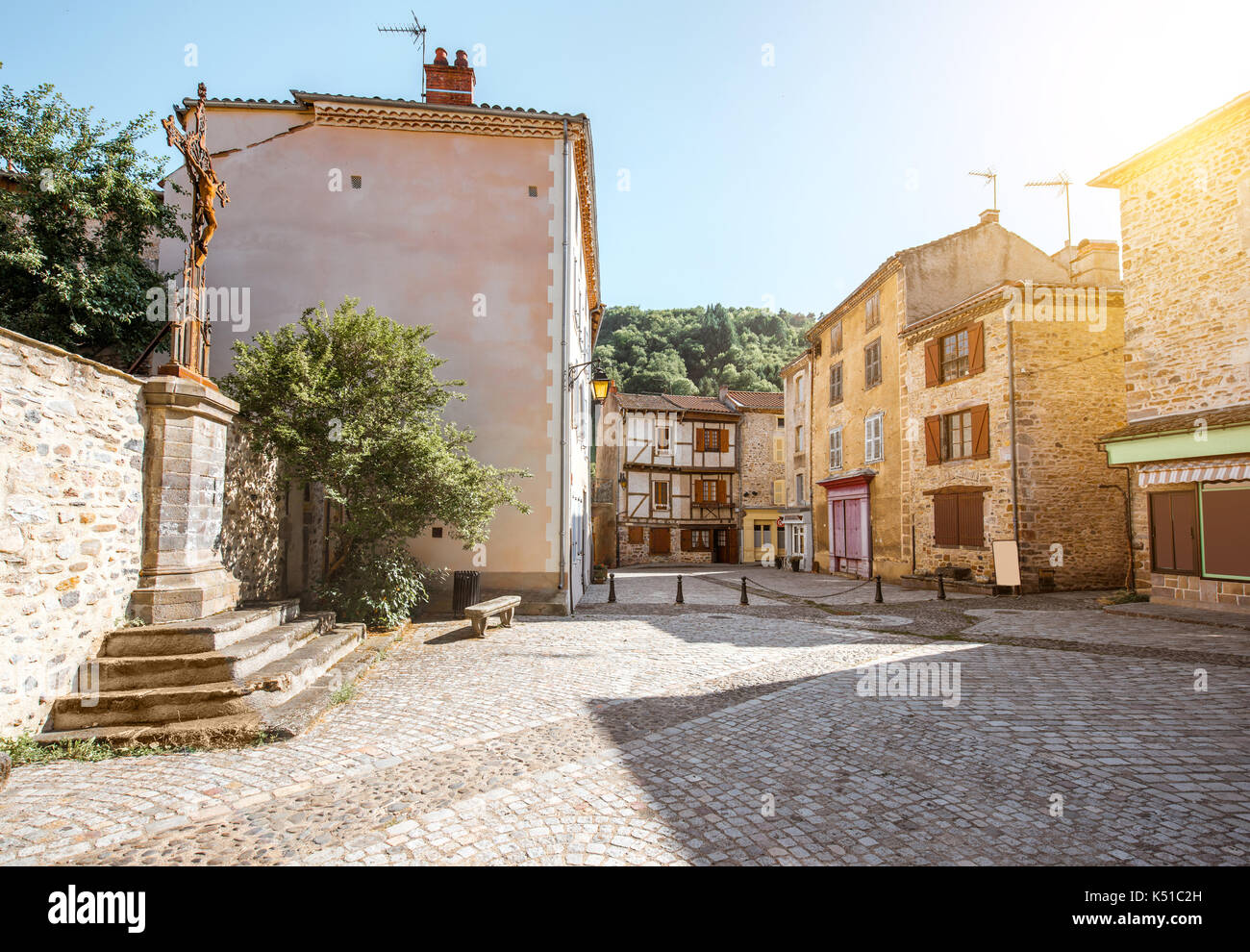 Blesle village in Auvergne region, France Stock Photo