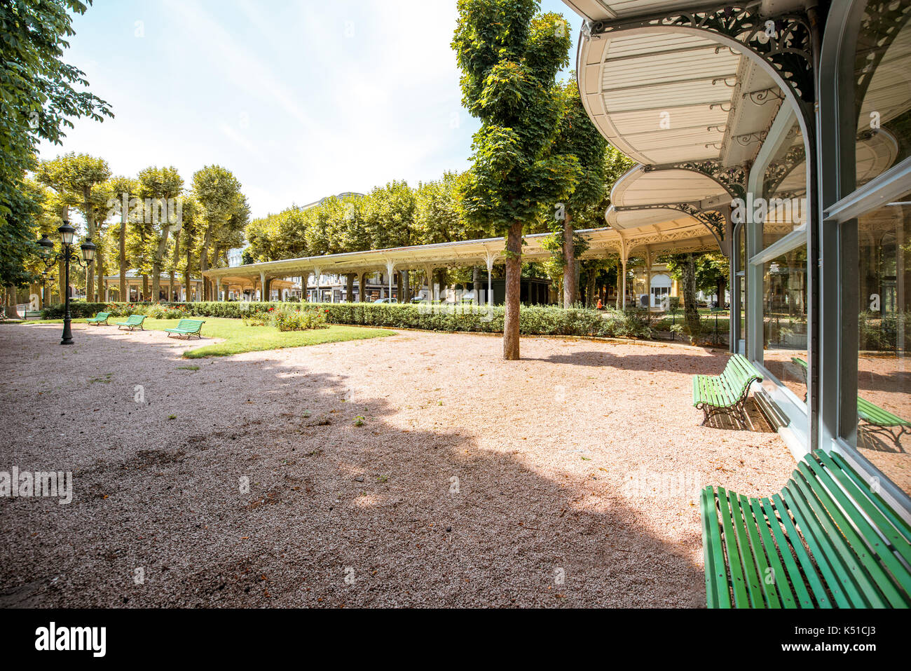 Park in Vichy city, France Stock Photo