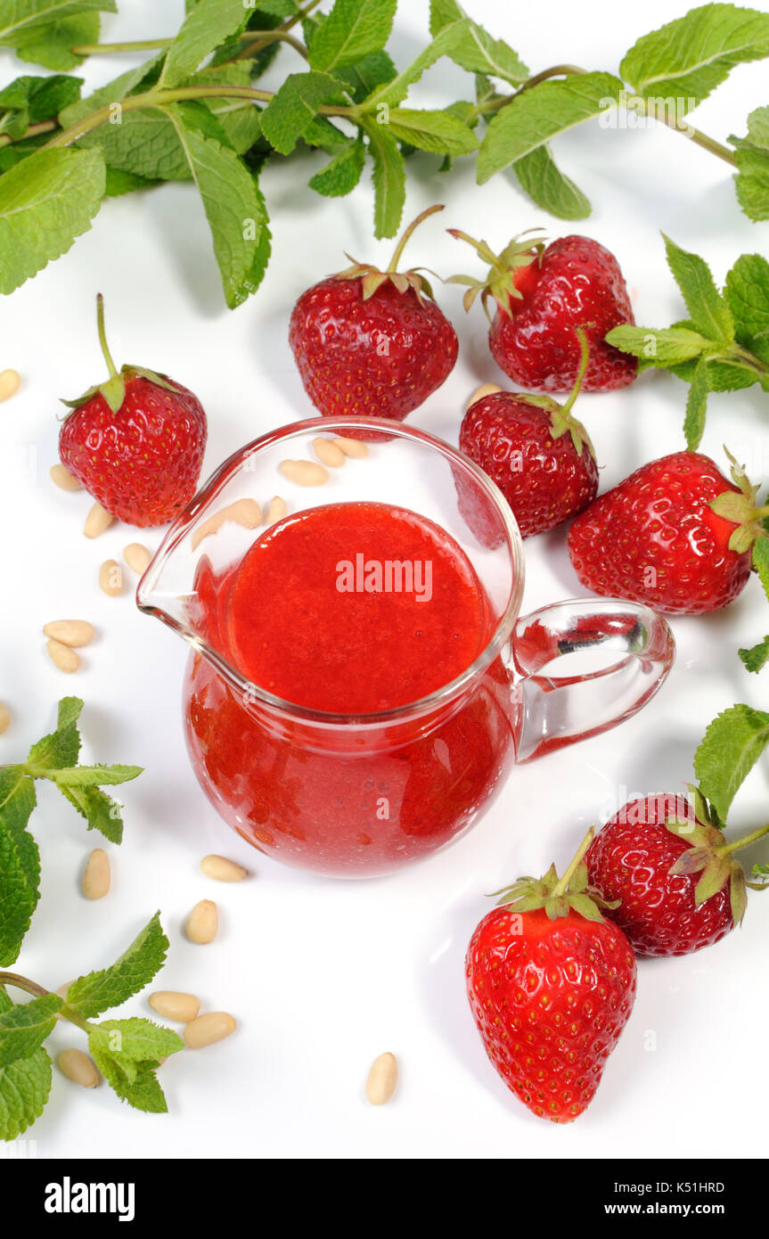 Strawberry fresh sauce with mint and lime Stock Photo Alamy