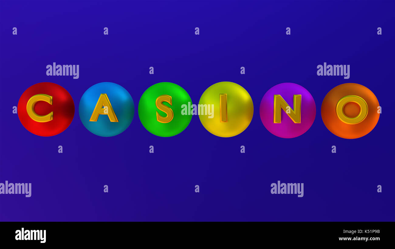 Casino text balls 3D rendering Stock Photo