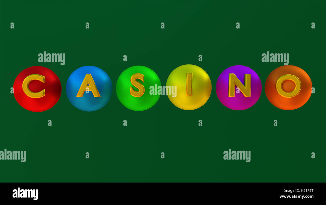 Casino letter balls 3D rendering Stock Photo