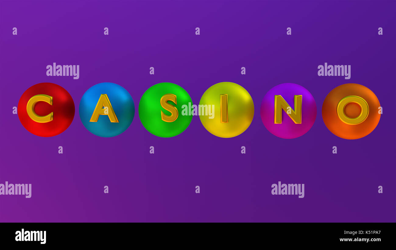 Casino text balls 3D rendering Stock Photo