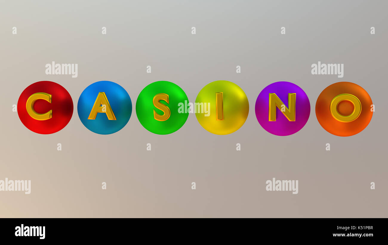 Casino text balls 3D rendering Stock Photo