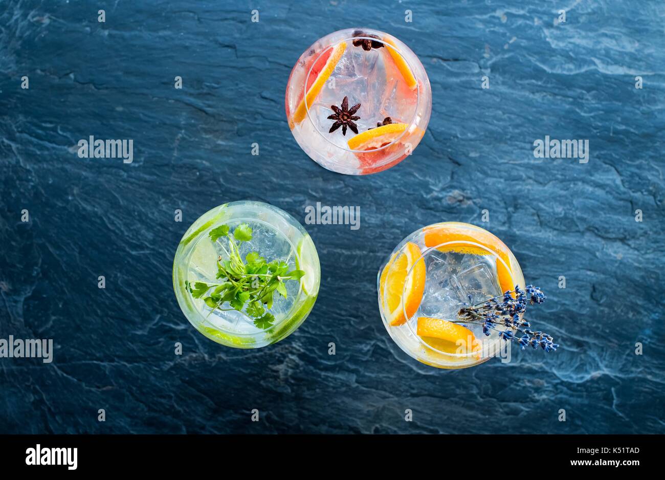 Cocktail drinks on a bar Stock Photo