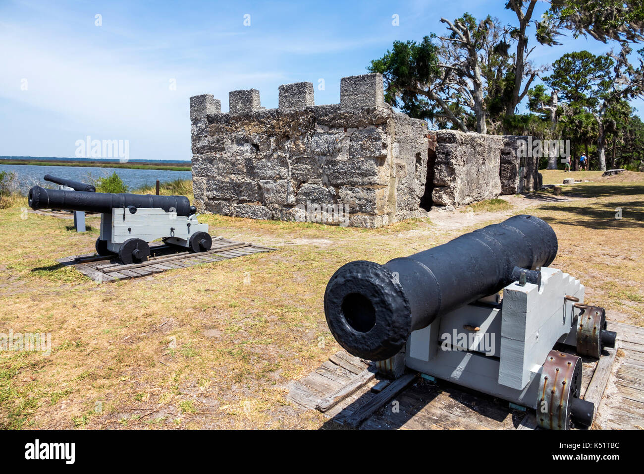 Georgia,St. Simons Island,National Park Service,Fort Frederica National Monument,archaeological site,canon,USA US United States America North American Stock Photo